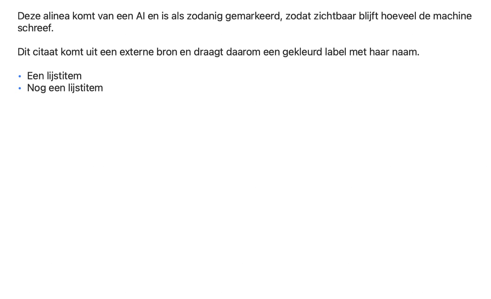 Het gerenderde Markdown-voorbeeld van Hybrid met koppen, een tabel en een ingesloten afbeelding